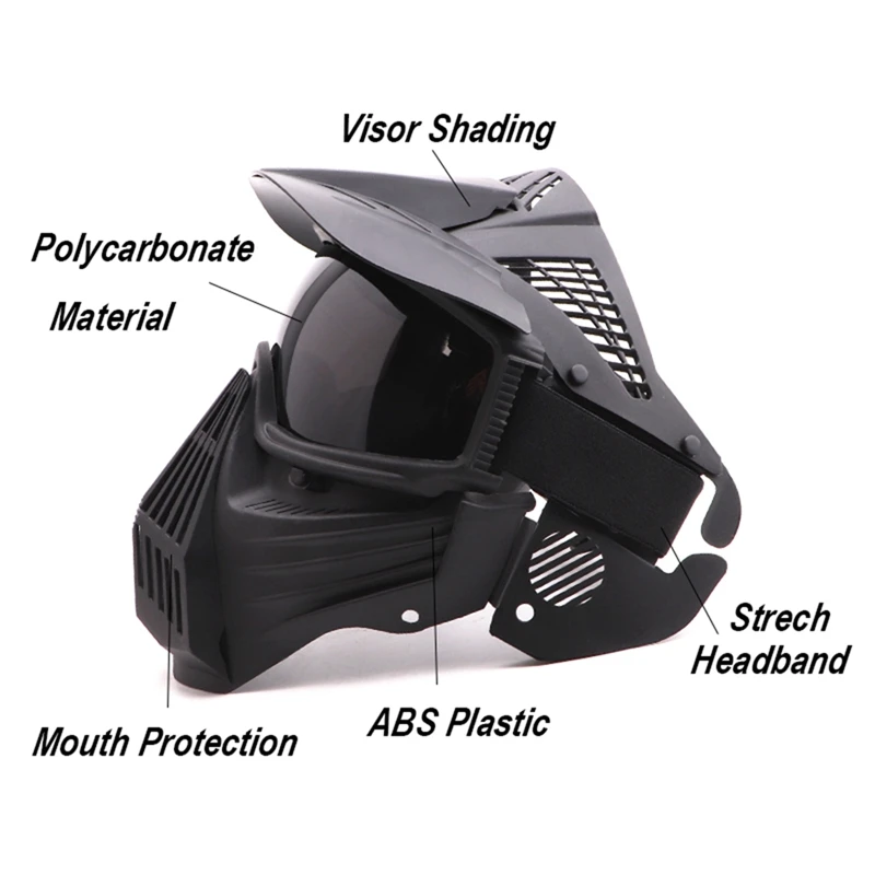 Серая маска для объектива может регулировать полную защитная тактическая глаз