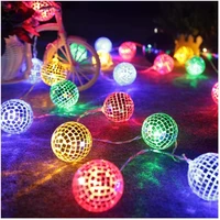 pheila led mirror ball string lights multicolor disco ball lamp usb or battery operated for christmas dj disco prom party decor