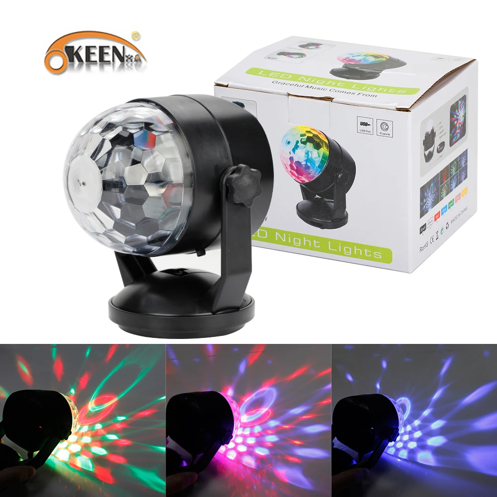 

OKEEN Car Atmosphere Light Led Party Disco Light Stage Lights Ball Sound Activated Laser Projector Lamp Light for Auto Home KTV