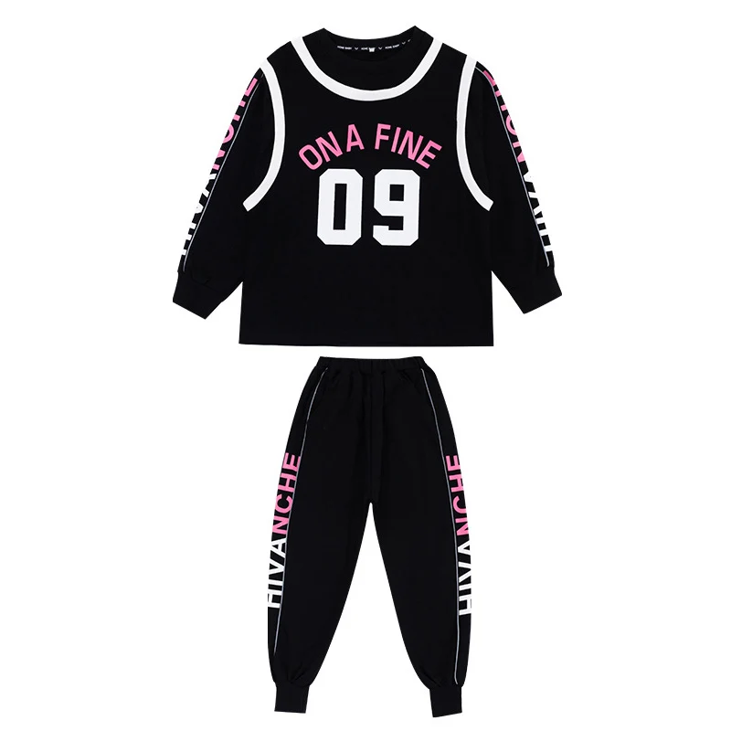 

Kid Cool Hip Hop Clothing Sweatshirt Graphic Tee Oversized Shirt Top Streetwear Jogger Pants for Girl Boy Dance Costume Clothes