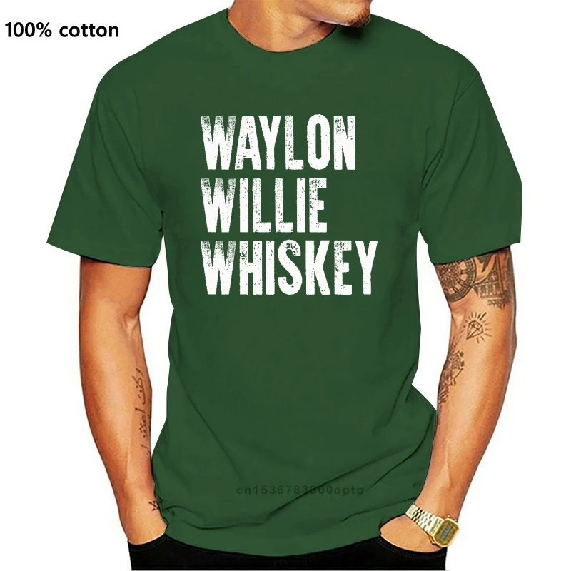 

Camiseta de Waylon jenings, camiseta de Willie, Mandil, conductor del whiskey, cowboy, motero fuera de la ley