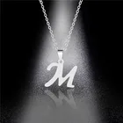 Ожерелье женское из нержавеющей стали, с подвеской в виде инициала буквы M, 26 дюймов, 2020