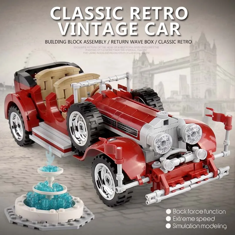 

IN STOCK Sembo 701650 617Pcs High-Tech Car Toys MOC Jalopy Roadster Car Model Toys Building Blocks Bricks Kids Christmas Gifts