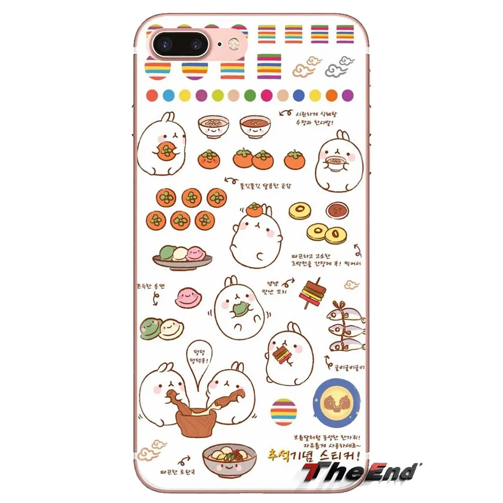 Силиконовый чехол-сумка в Корейском стиле с рисунком картофеля molang розовый для