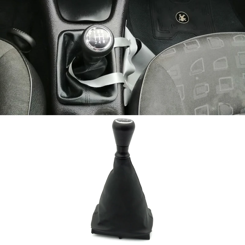 

5 Speed Gear Shift Knob Shifter Collar Lever Stick Gaiter Boot Cover for Peugeot 206 207 406 Car Accessories