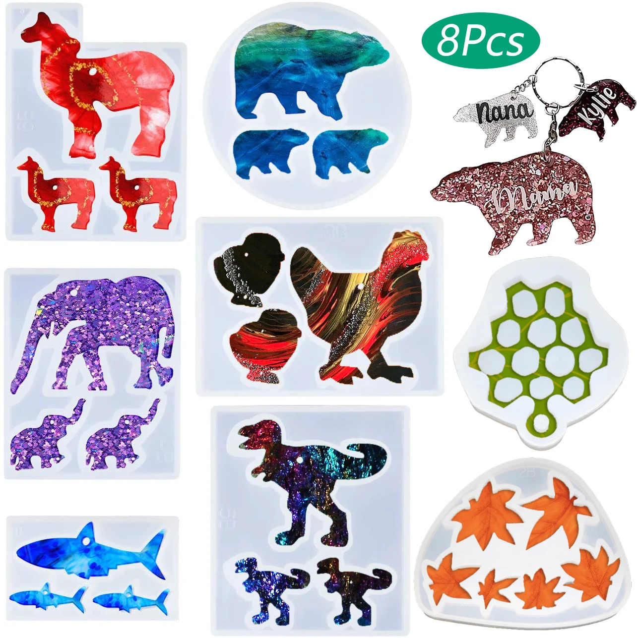 6 шт. мини форма в виде животного из смолы силиконовые брелоки эпоксидной литые