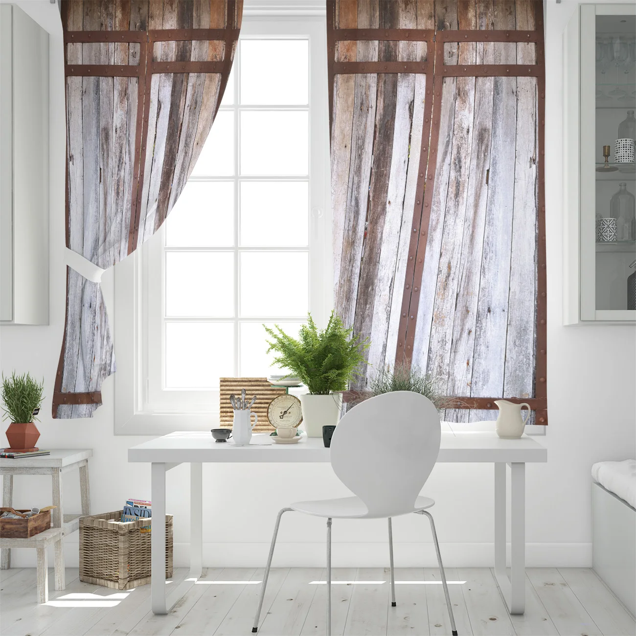 Ферма сарай деревянная дверь кухонная занавеска s Декор для спальни предметы