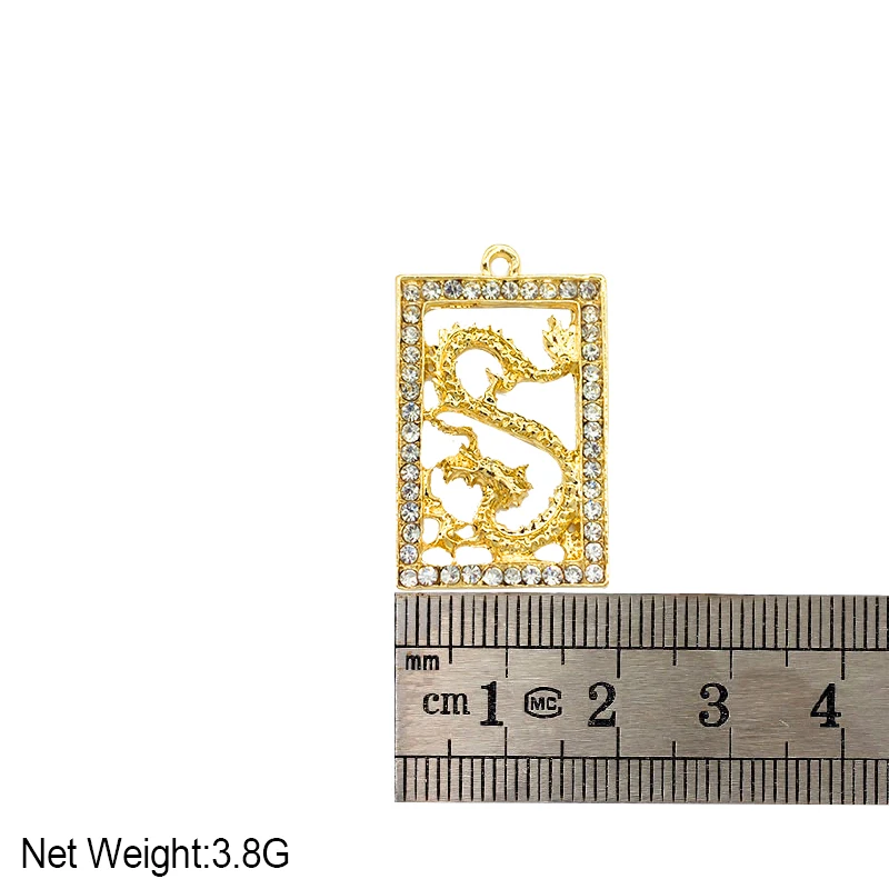 

10Pcs/lot Gold Silver Color Rhinestone Dragon Charms Metal Animal Pendant For Necklace Jewelry Making Finding Handmade Supplies