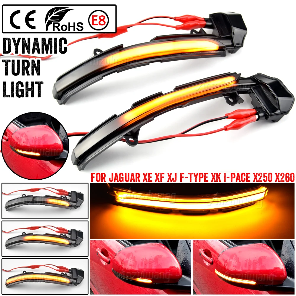 

Dynamic Turn Signal Light For Jaguar XE XF XJ F-TYPE XK XKR I-PACE X250 X260 Side Mirror Indicator Lamp Sequential Blinker