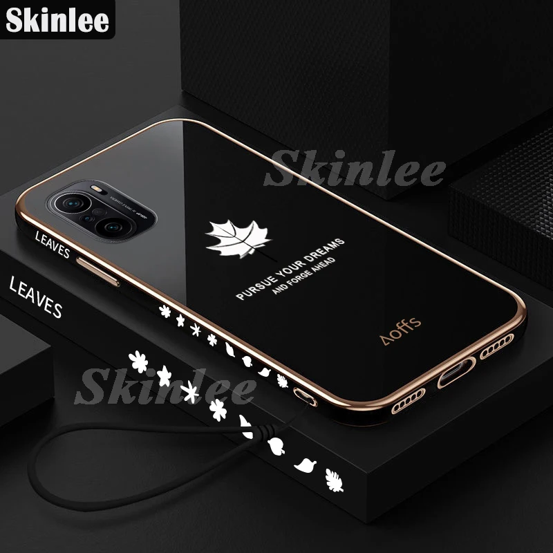 Мягкий противоударный силиконовый чехол-бампер с Кленовым листом для Xiaomi Poco F3 |