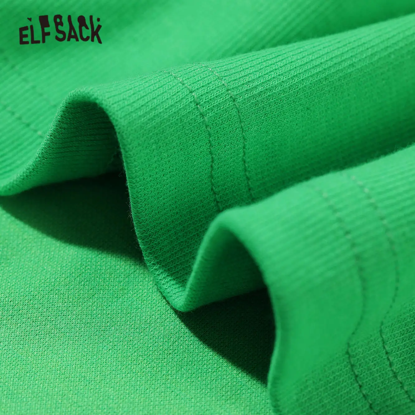 Женская трикотажная повседневная юбка ELFSACK зеленая смешная черная с высокой
