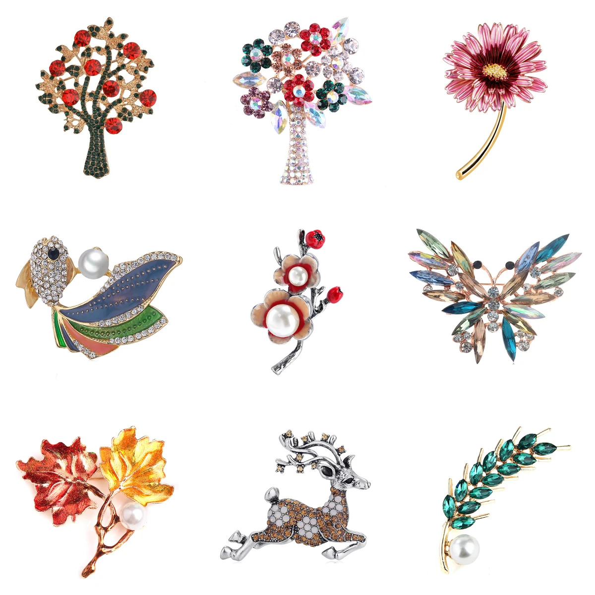 

Pink Daisy Bouquet Enamel Brooches Metal Flowers Weddings Banquet Brooch Pins For Women And Men