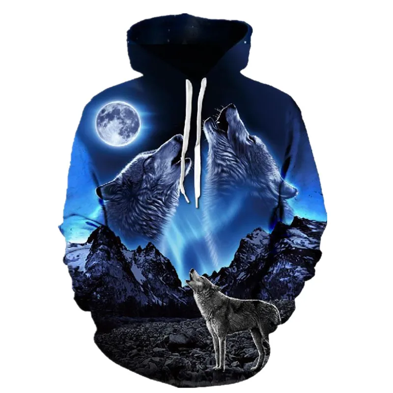 

Fashion Wolf Animal 3D Print Men's Hooded Hoodies Spring Autumn Casual Men Clothing Pullover Sweatshirts 3D Harajuku Hoody