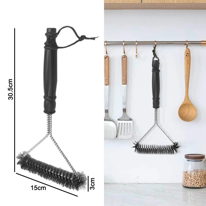 

Kitchen Accessories BBQ Barbecue Kit Cleaning Brush Stainless Steel Bristles Non-stick Cleaning Brushes Barbecue Accessories