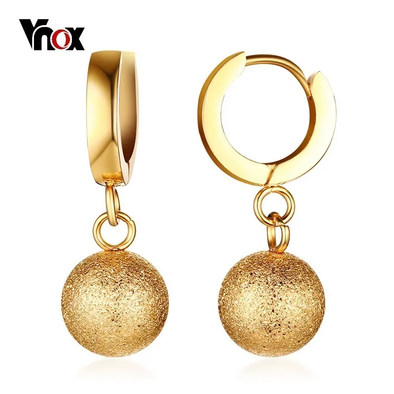 Женские Висячие серьги Vnox золотистые из нержавеющей стали с матовой
