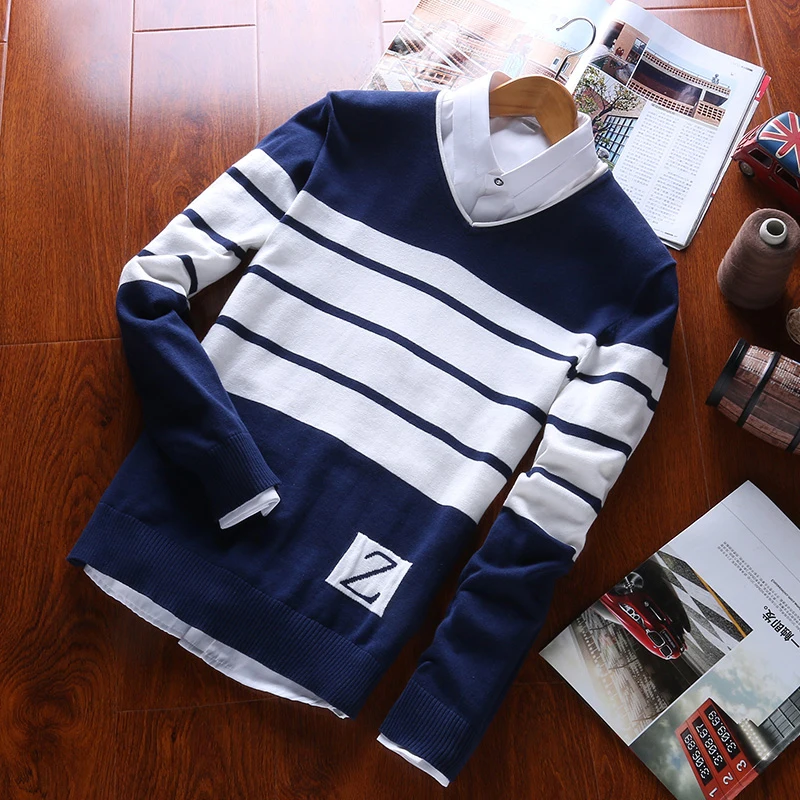 

Мужской пуловер из 2019 хлопка, с V-образным вырезом и длинным рукавом, повседневная официальная осенняя одежда, 100%