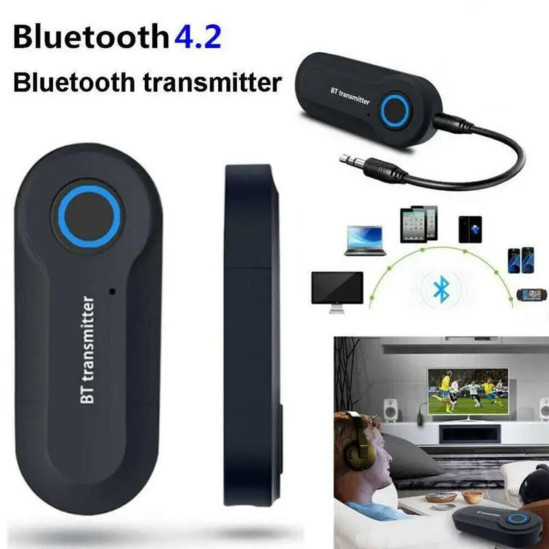 Bluetooth Transmitter 3.5MM Jack Audio Adapter Wireless Bluetooth 4.0 Stereo Audio Transmitter Adapter for Headphones TV
