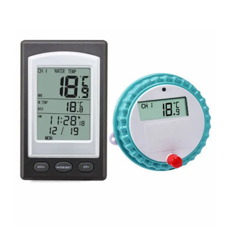 

Solar Powered Wireless Pool Thermometer Swim SPA Pond Tub Waterproof Digital LCD Backlit Floating Temperature Transmitter Meter