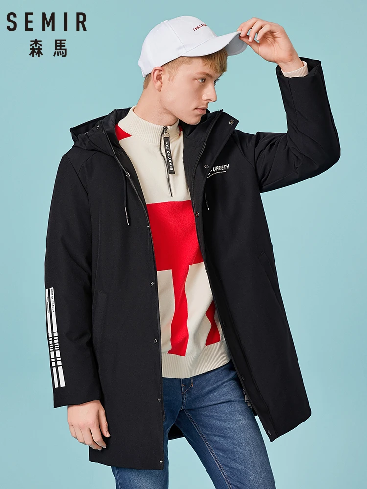 Semir Одежда из хлопка Мужские зимние пальто красного цвета мужской молодых новый