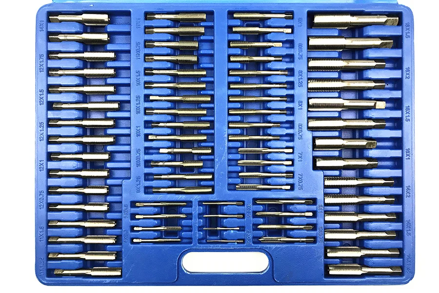 110 шт./компл. Tap& Die Toolkit M3-M12 M6-M20 резьбовой метрический гаечный ключ, конические краны, штепсельные краны, t-образный кран с ручкой гаечного ключа
