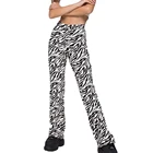 Брюки женские, длинные, полосатые, с высокой талией