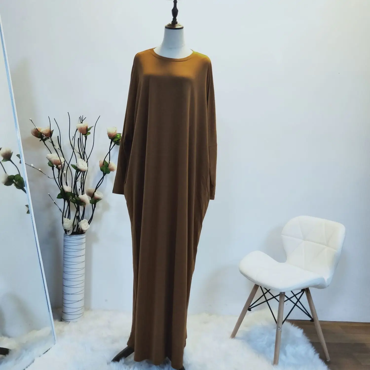 

Muslim Abaya Maxi Dress Bat Sleeve Cardigan Loose Female Full Kimono Long Robe Gowns Jubah Middle East Ramadan Arab Islamic