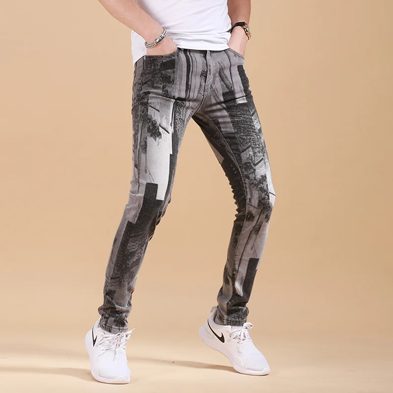 

Мужские джинсы Erkek Jean Pantolon, мужские летние тонкие узкие модные дымчато-серые мужские повседневные дизайнерские джинсы