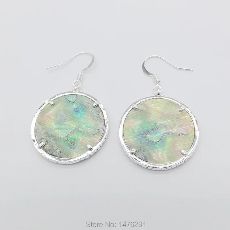 Очарование 25x25MM натуральный Абалон ракушка чакра Древо жизни амулет круговой