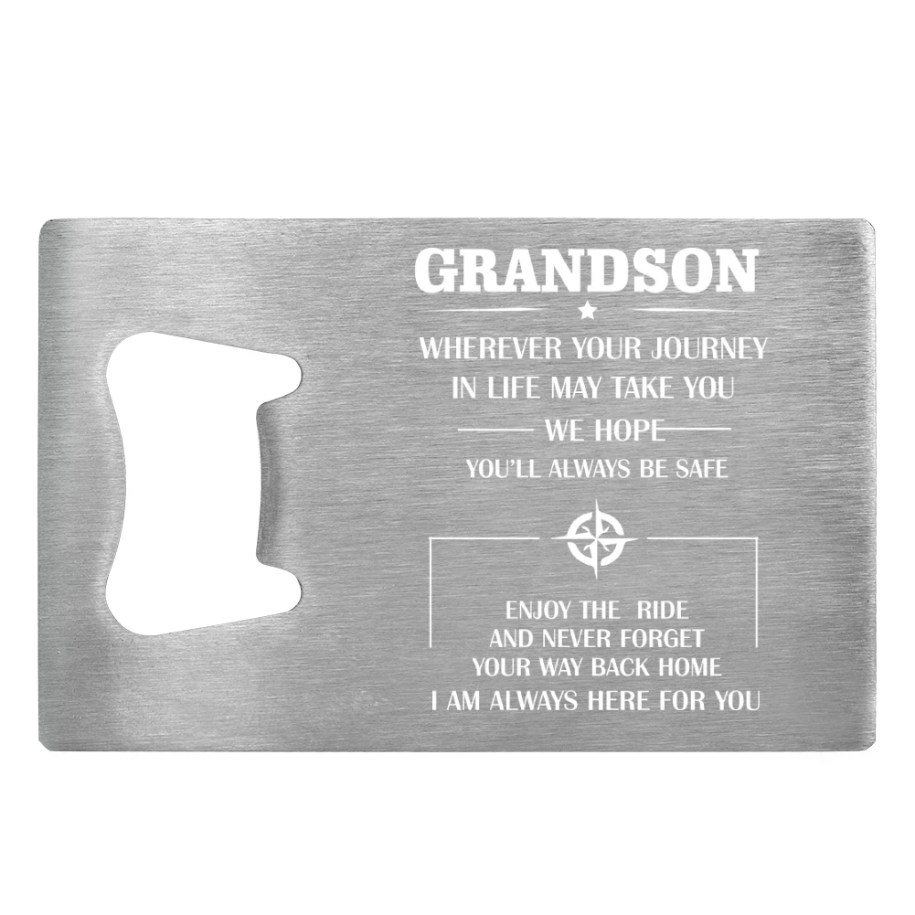 

Bottle Opener Black Practical Silver Stainless Steel Corkscrew Customizable Text Safe Portable Handheld Presents For Grandson