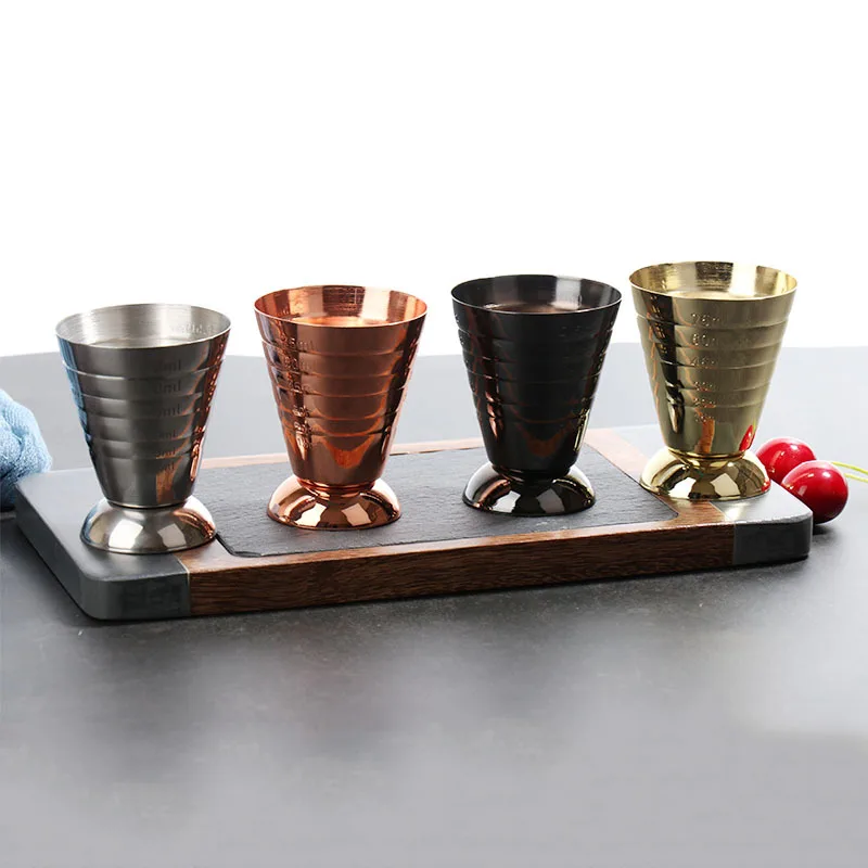 

75 Ml Stainless Steel Magic Measuring Cup Mixing Glasses Ounce Cup Sectional Form inside and outside Scale Jigger Bar Appliance