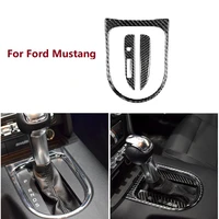 fit for ford mustang 2015 2020 carbon fiber gear shift panel surround decorative cover sticker car accessories