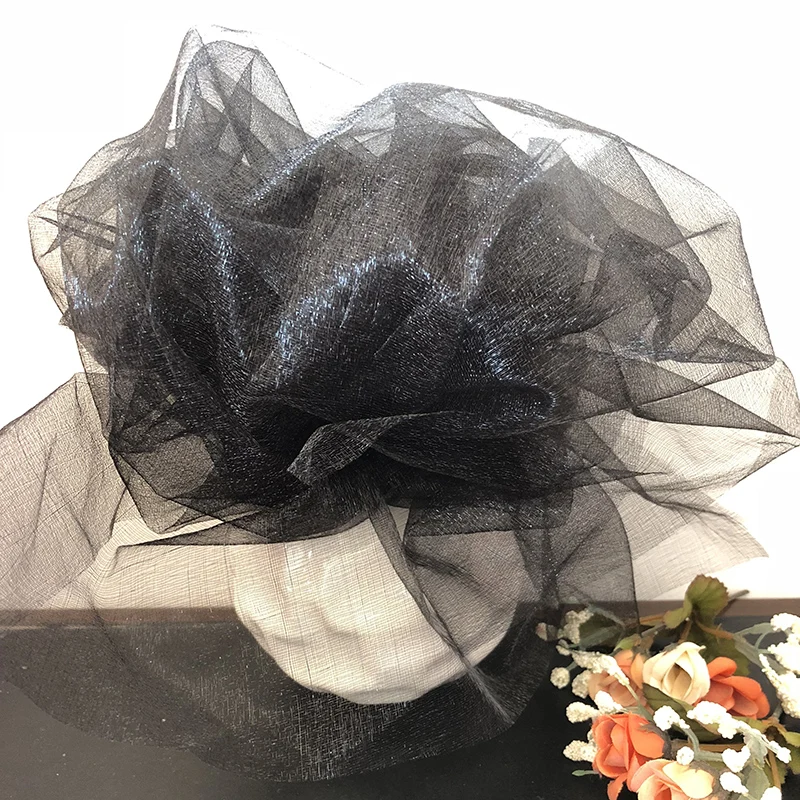 

5 Meter/Lot Sheer Crystal Organza Tulle Roll Fabric For Wedding Party Decoration DIY Tutu Skirt Organza Chair Sashes Width 50cm
