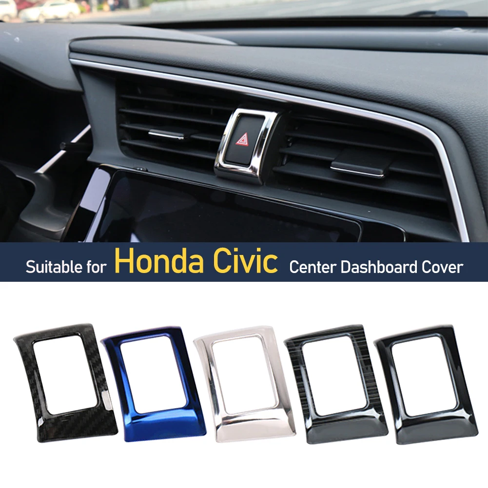 

Car Center Console Emergency Light Warning Light Frame Styling Stickers For Honda Civic 10th 2016 2017 2018 2019 2020