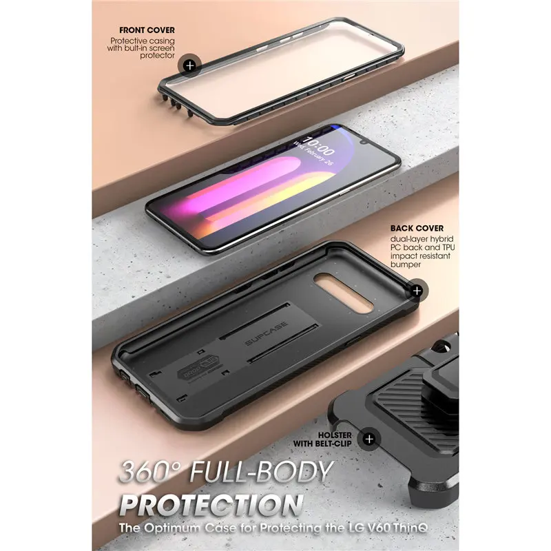 supcase for lg v60 thinq case 2020 ub pro heavy duty full body rugged holster cover with built in screen protector kickstand free global shipping