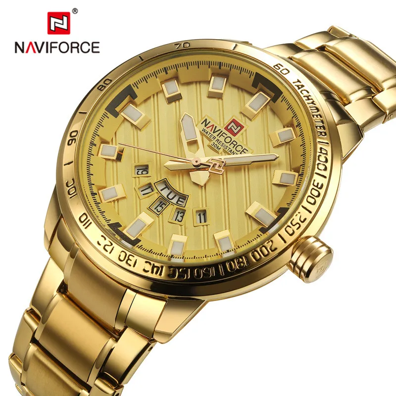 NAVIFORCE мужские часы с датой неделя спорта Топ бренд Роскошные военные бизнес