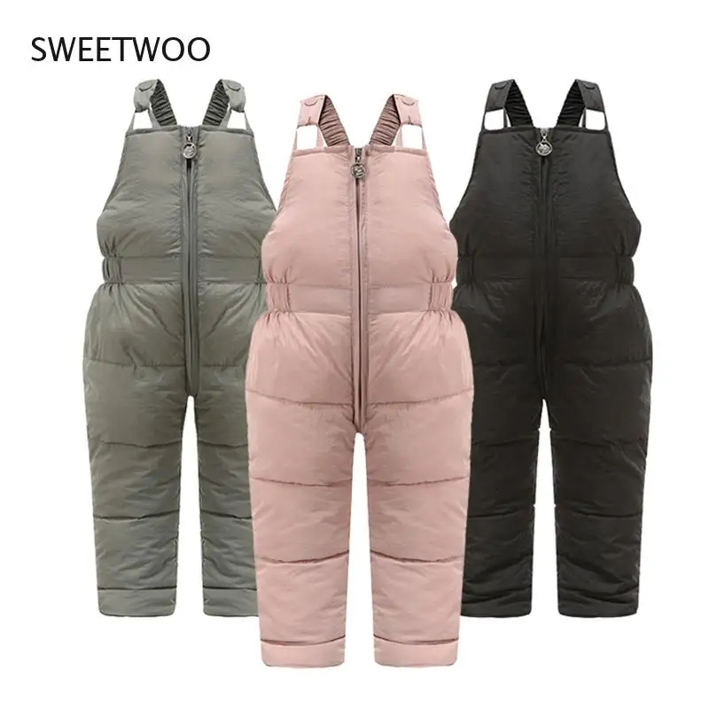 Children winter warm overalls girls & boys winter thick pants cotton filling kids overalls for girls 1-5 years children jumpsuit