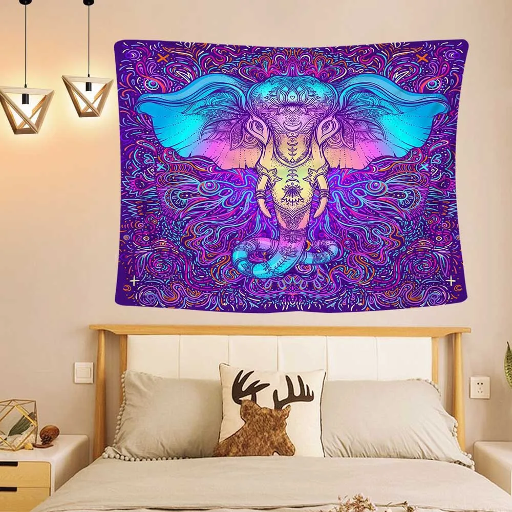 Trippy Alien настенный гобелен ковер дерево глаз гобелены Лев Psychedelic колдовство Tapiz