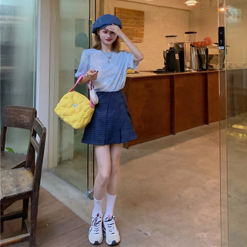 

Fashionable Short Sleeve T-shirt Women's Summer 2021 New Style Fried Street Blue Tie-Dyed Top Ins Trendy Loose Printed Bottoming