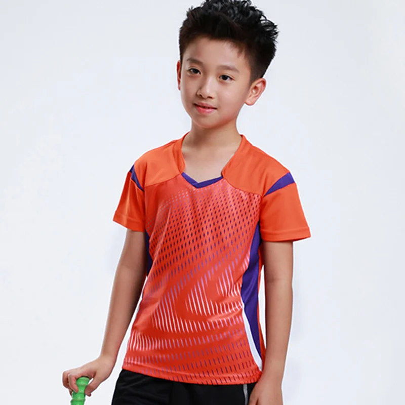 Child 1 shirt AF006 Новая детская спортивная футболка, рубашка для бадминтона для детей, рубашка для настольного тенниса для мальчиков, теннисные майки для мальчиков, футболки для бега для девочек - Цвет: Child 1 shirt AF006