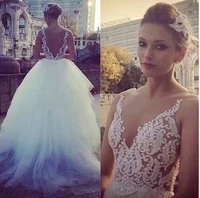 romantic 2016 vintage wedding dress bride ball gown new arrival appliques sexy backless free shipping vestido de noiva casamento