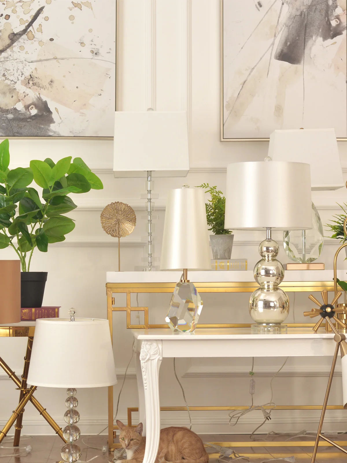 Настольная лампа с хрустальными шариками Современный художественный декор для