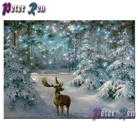 5d diamond painting animal deer snow scene diy squareround rhinestone embroidery mosaic picture handmade modern home decoration