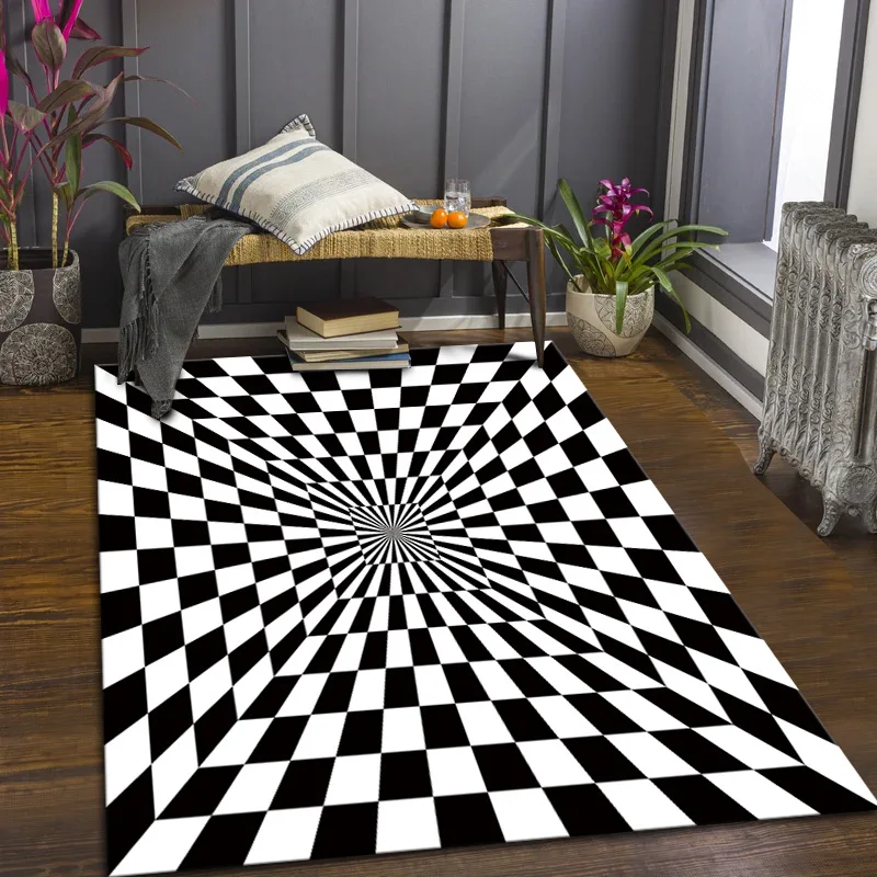 

Visual Stereo Vortex Nordic 3d Floor Carpet Circular Geometric Print Carpet Living Room Decor Room Rug Bedroom Mats Home Decor
