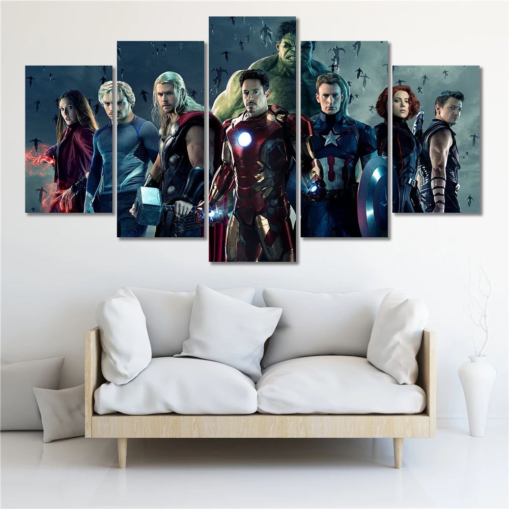 Холст рисунки Постер Мстители Железный 5 человек танос плакат Крестный отец