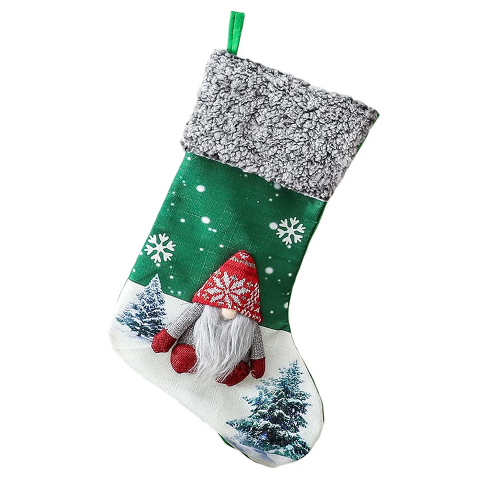 

Подарочный пакет, рождественские носки, ветки, праздничные товары, прочный многоцветный нетканый материал, нейлон, Безликий кукла, держател...