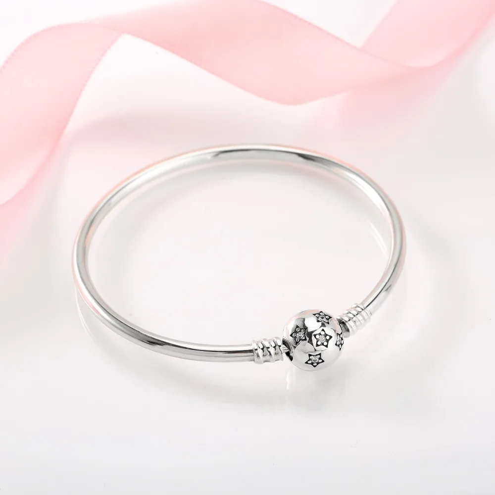 Новое поступление 925 стерлингового серебра Очаровательные яркие звезды CZ