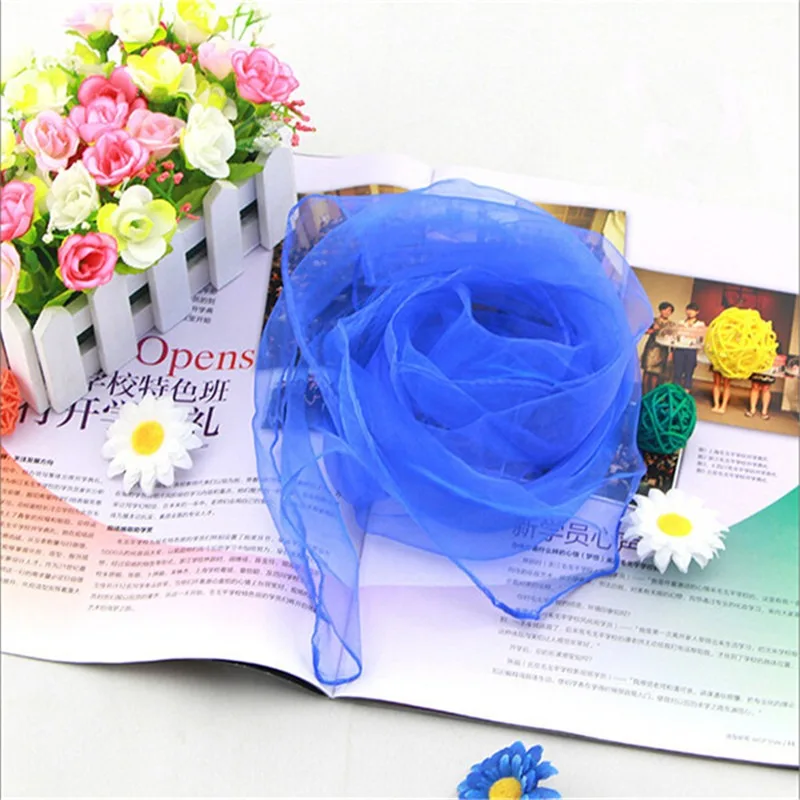 Женский шарф однотонный головной платок из искусственного шелка детский