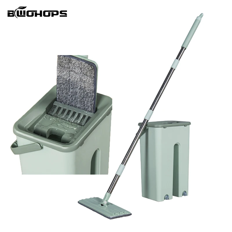 

2020 Touchless Mop Flat Floor Wash Mops Bucket Magic Cleaner Self-wring Squeeze Double Side Household Cleaning Automatic Drying