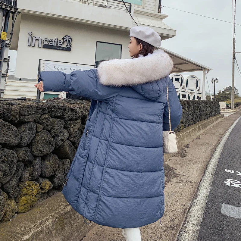 Новое поступление 2019 зимняя женская куртка свободное женское длинное пальто в