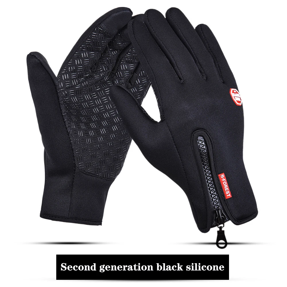 Black 1 Велосипедные перчатки, зимние мужские и женские перчатки guantes ciclismo, спортивные перчатки для мотокросса, кожаные теплые перчатки для верховой езды mtb - Цвет: Black 1